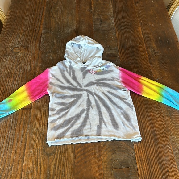 Good Vibes Only Tie Dye Hooded Shirt Girls Medium GUC - Picture 3 of 6